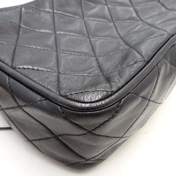 Chanel Chain Shoulder Bag Crossbody Lambskin Black - Picture 5 of 8